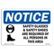 Signmission OSHA Sign, Glasses & Shoes With Symbol, 14in X 10in Rigid Plastic, 14" W, 10" H, Landscape OS-NS-P-1014-L-18148 - alternate 1